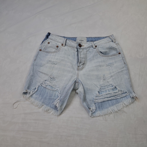 One teaspoon Stevies Low Waist Long Length Boyfriend Denim Jean Shorts Size 28 - Picture 13 of 13